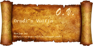 Orsós Vulfia névjegykártya